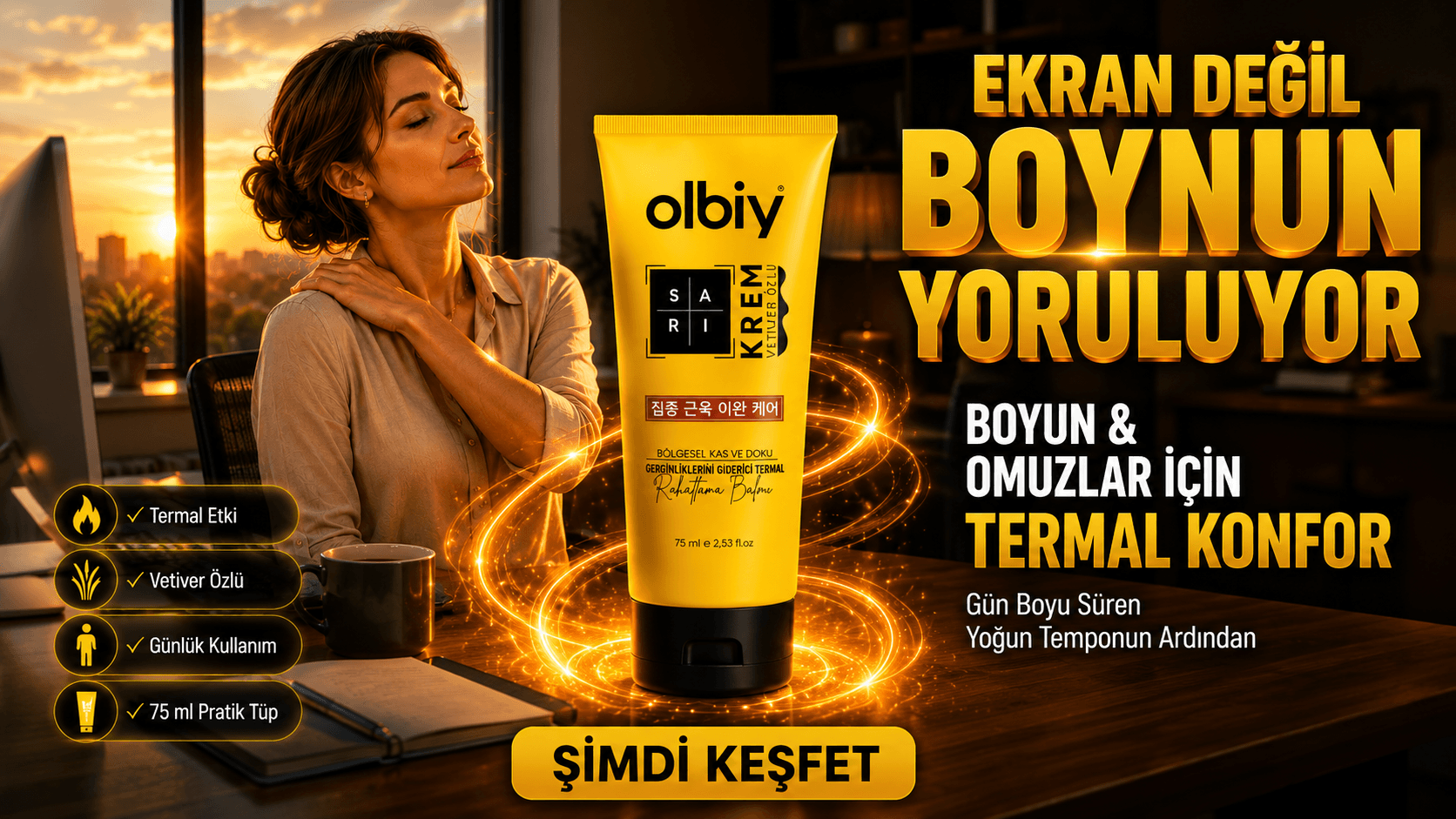 Olbiy Sarı Krem bel, sırt ve boyun bakımı