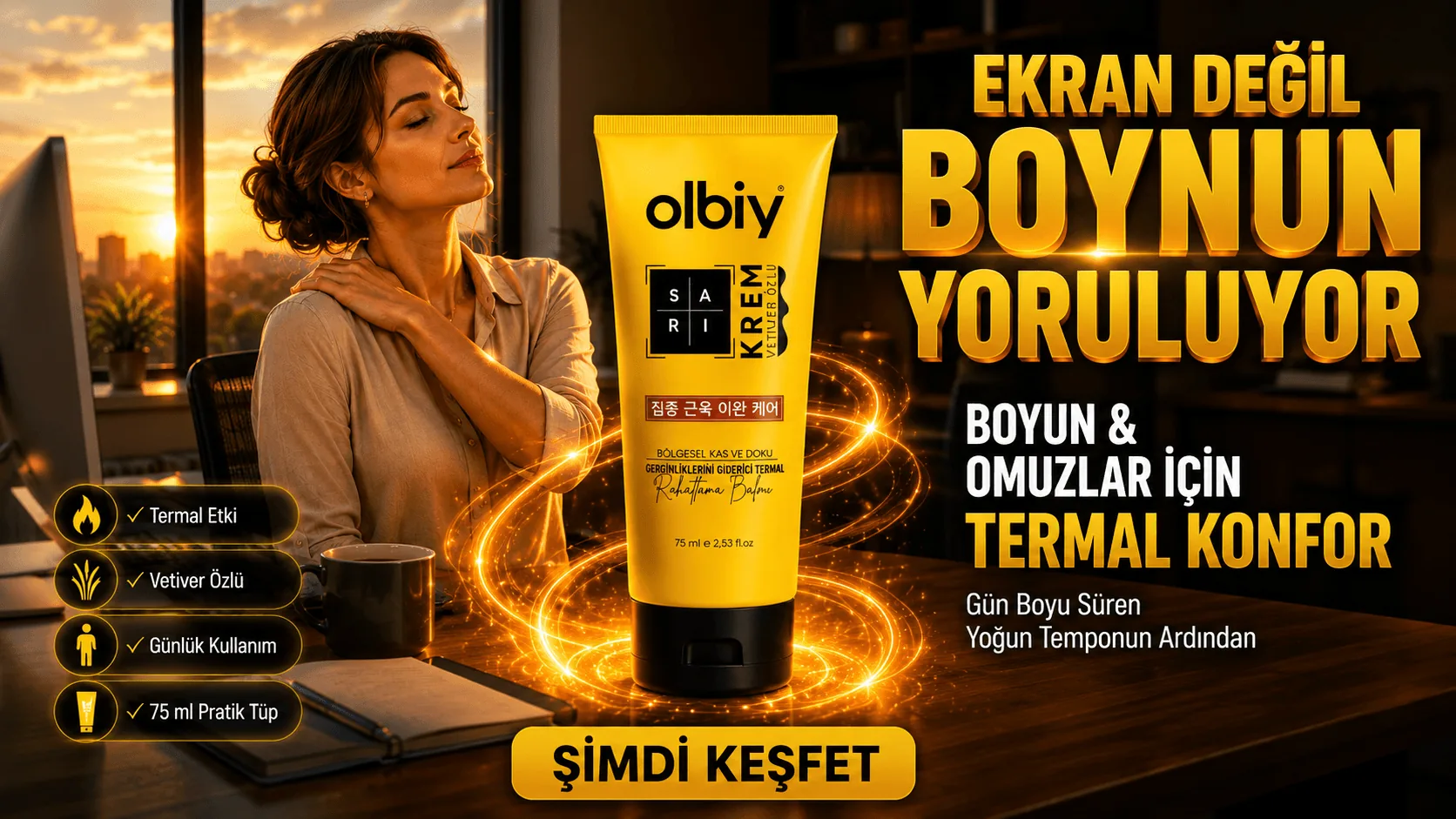 Olbiy Sarı Krem bel, sırt ve boyun bakımı